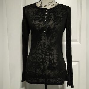 MM Unplugged Black Embellished Long Sleeve Shirt